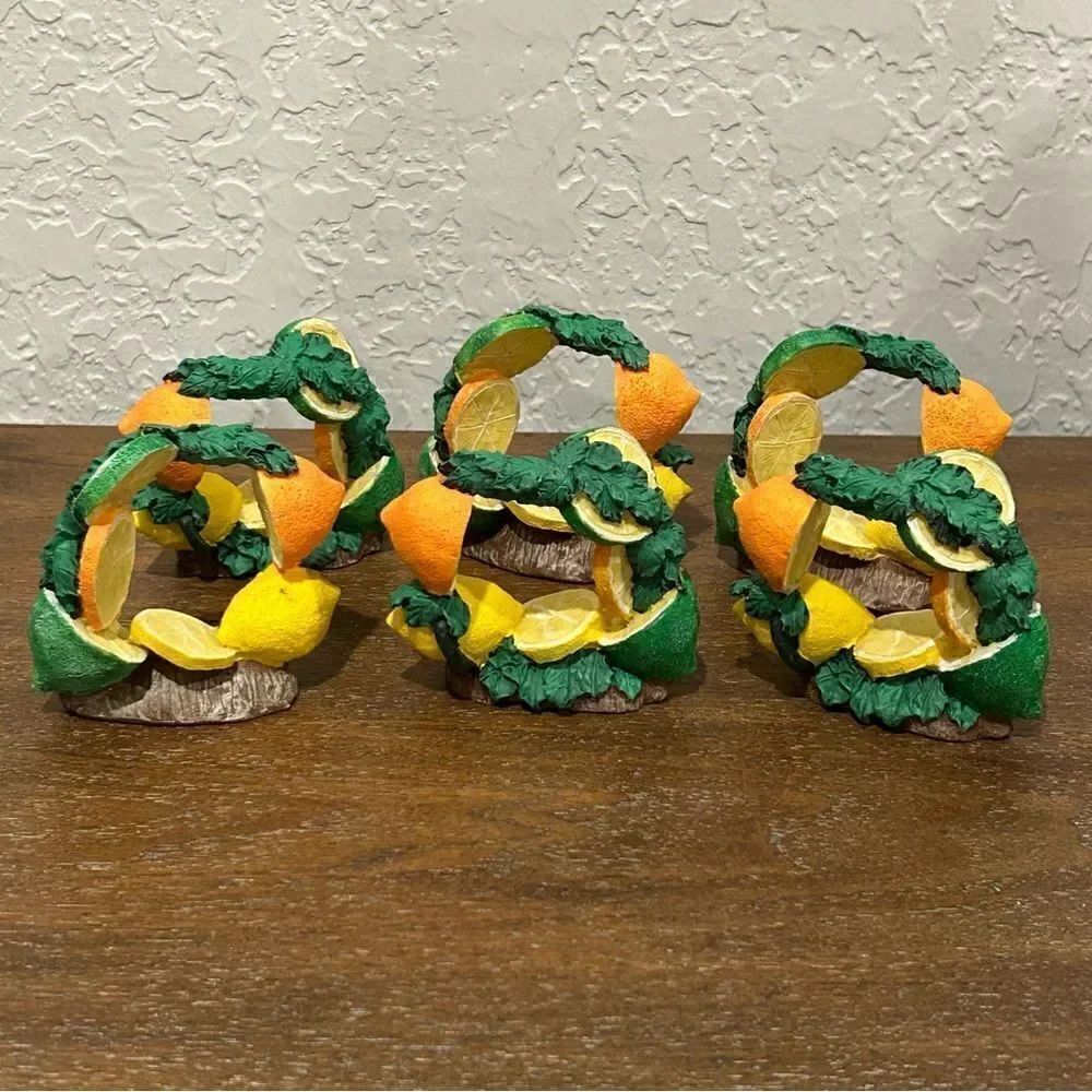 Citrus Decorative Napkin Ring Holders (Set of 6)
